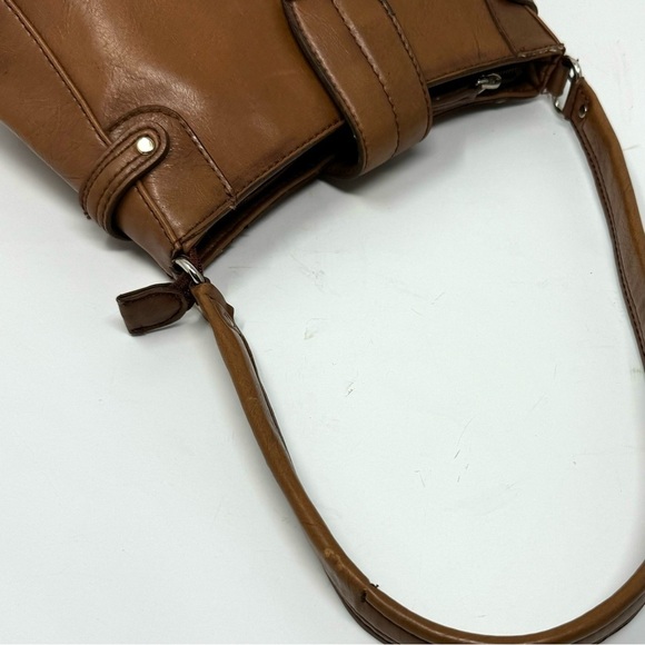 Y2K Liz Claiborne Brown Top Handle Small Shoulder Bag Purse Vintage - Picture 5 of 11